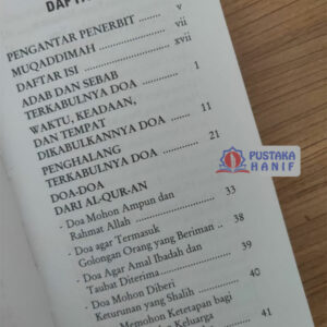 daftar isi buku kumpulan doa alquran dan sunnah